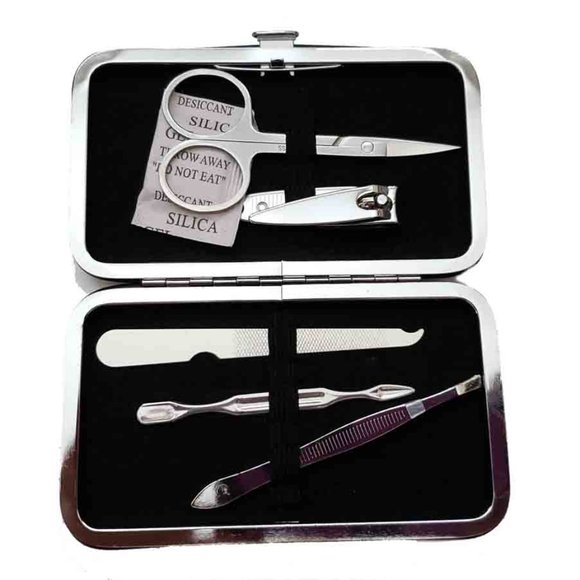 London England Manicure Pedicure Set in Icons Case 5 Tools - Picture 2 of 2